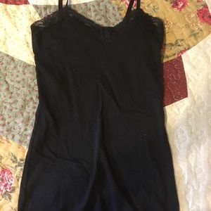 Black cami with lace trim